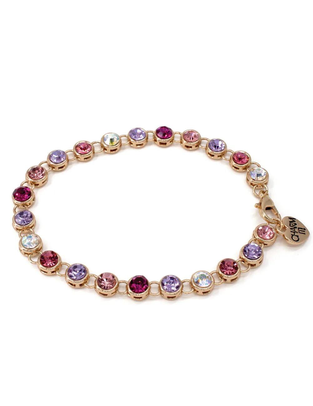Bracciale CharmIT! strass rosa multicolore