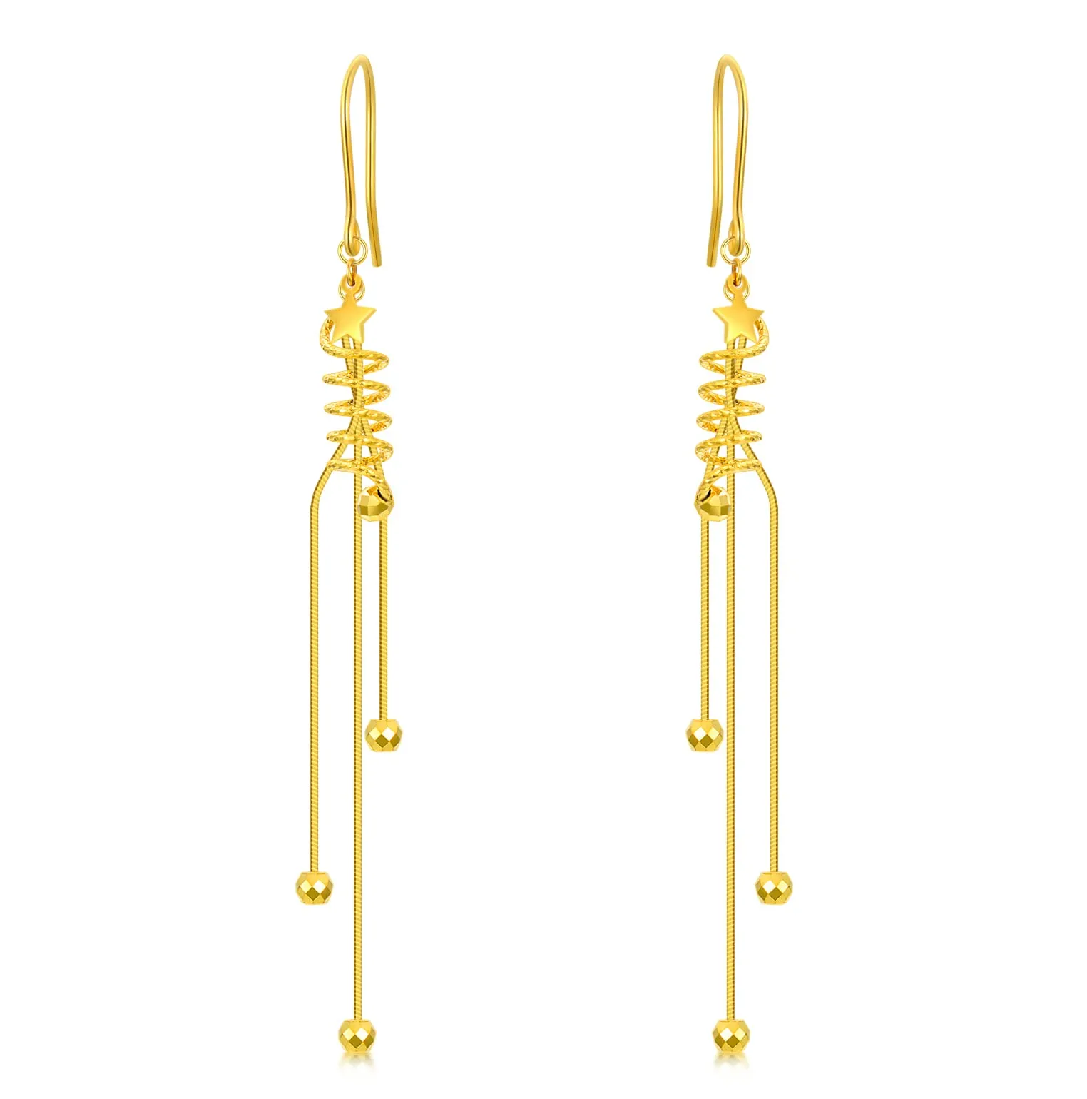 Orecchini a goccia a stella in oro 18 carati