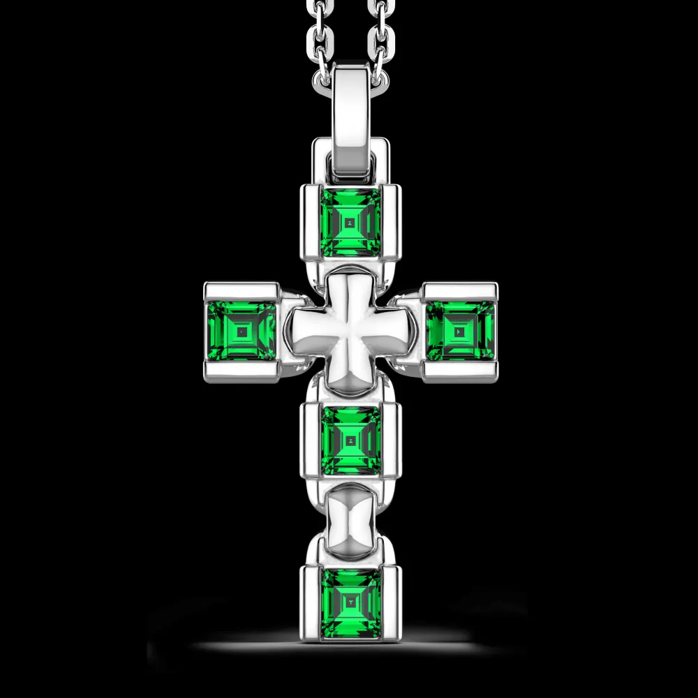 Collana Zancan in Argento con Spinelli Verdi