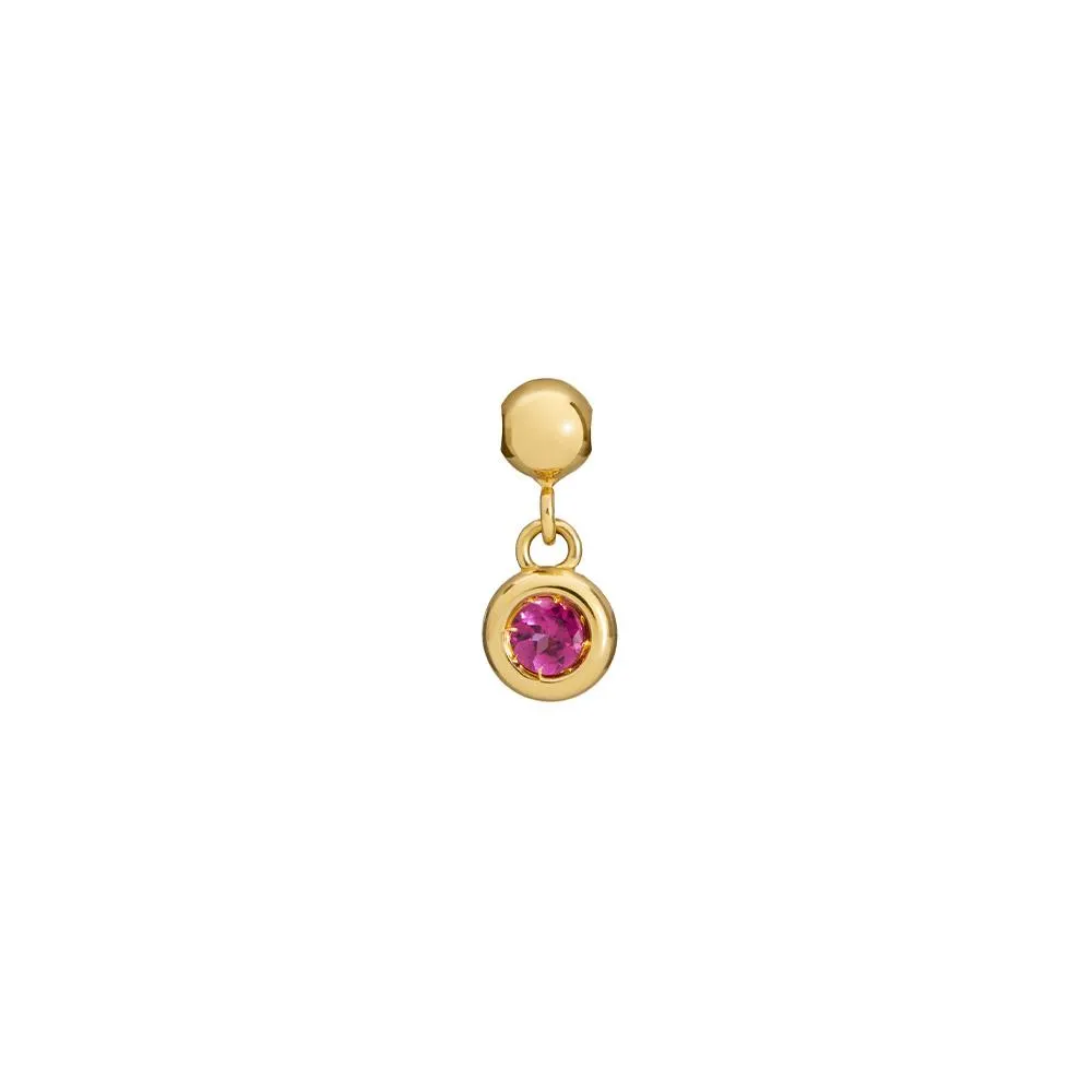 Charm Donna le Bebe' in Oro Giallo 18 Kt con Rodolite