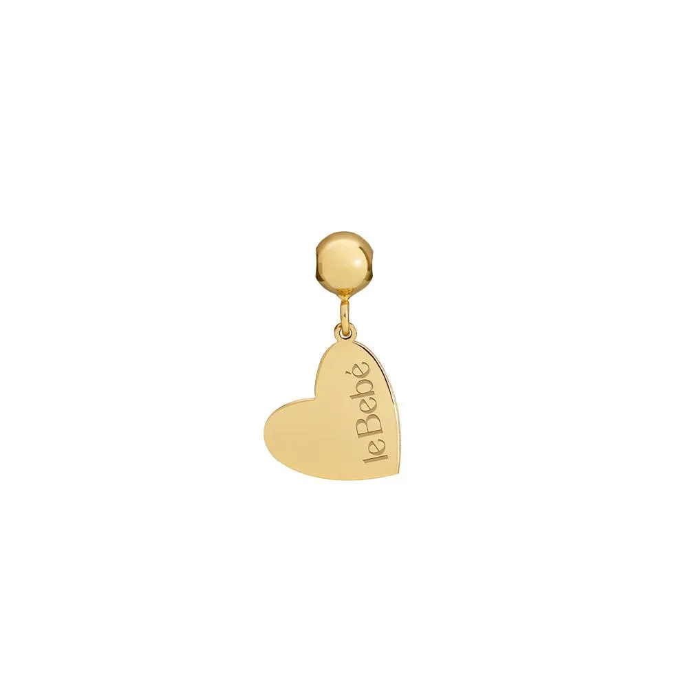 Charm Donna le Bebe' Targhetta Cuore in Oro Giallo 18 Kt