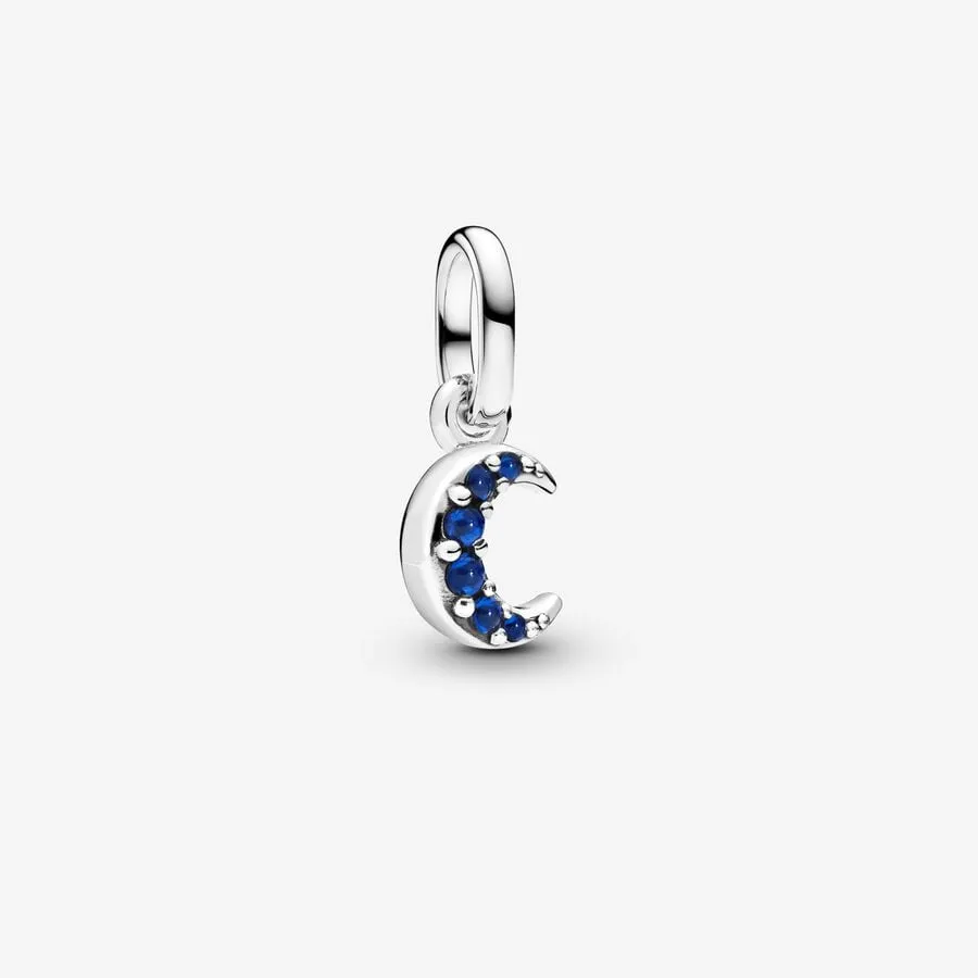 Charm Pandora Pendente Mini Luna Blu