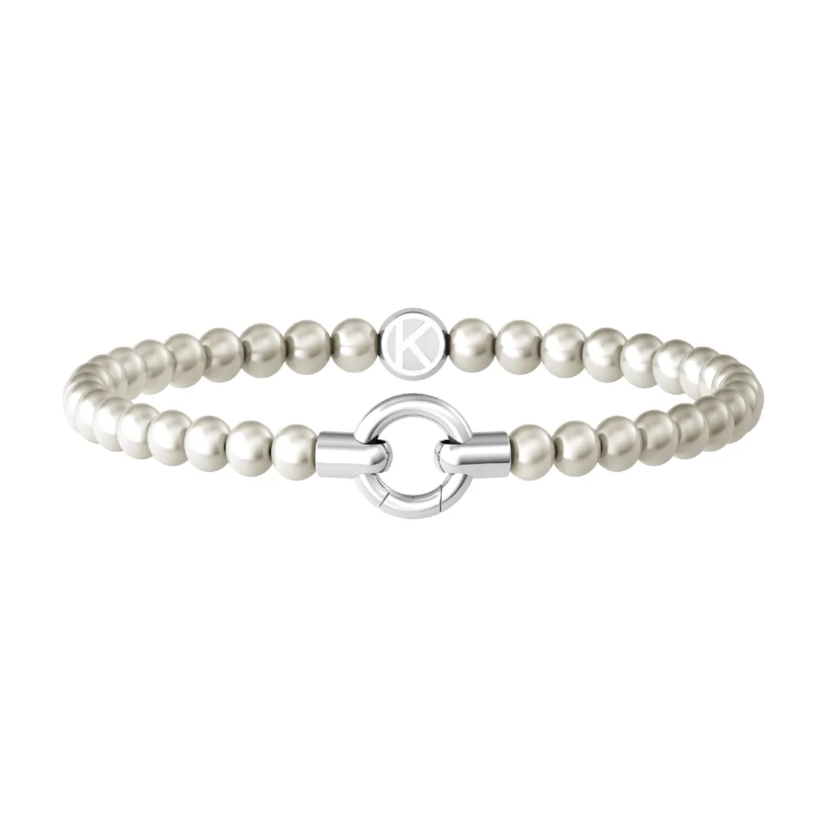 Bracciale Donna Kidult in Acciaio Componibile con Perle Conchiglia