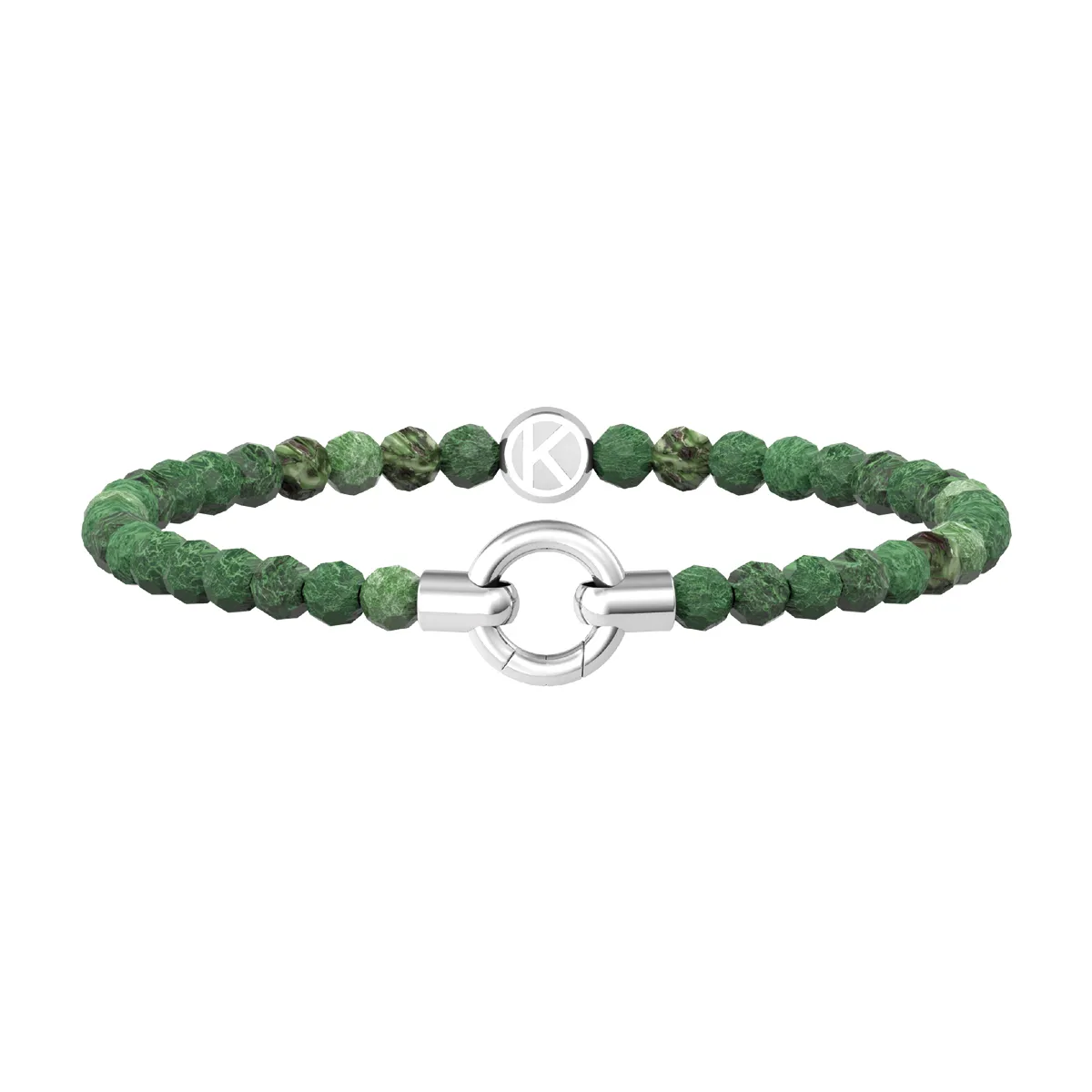 Bracciale Donna Kidult in Acciaio Componibile con Agata Verde Striata