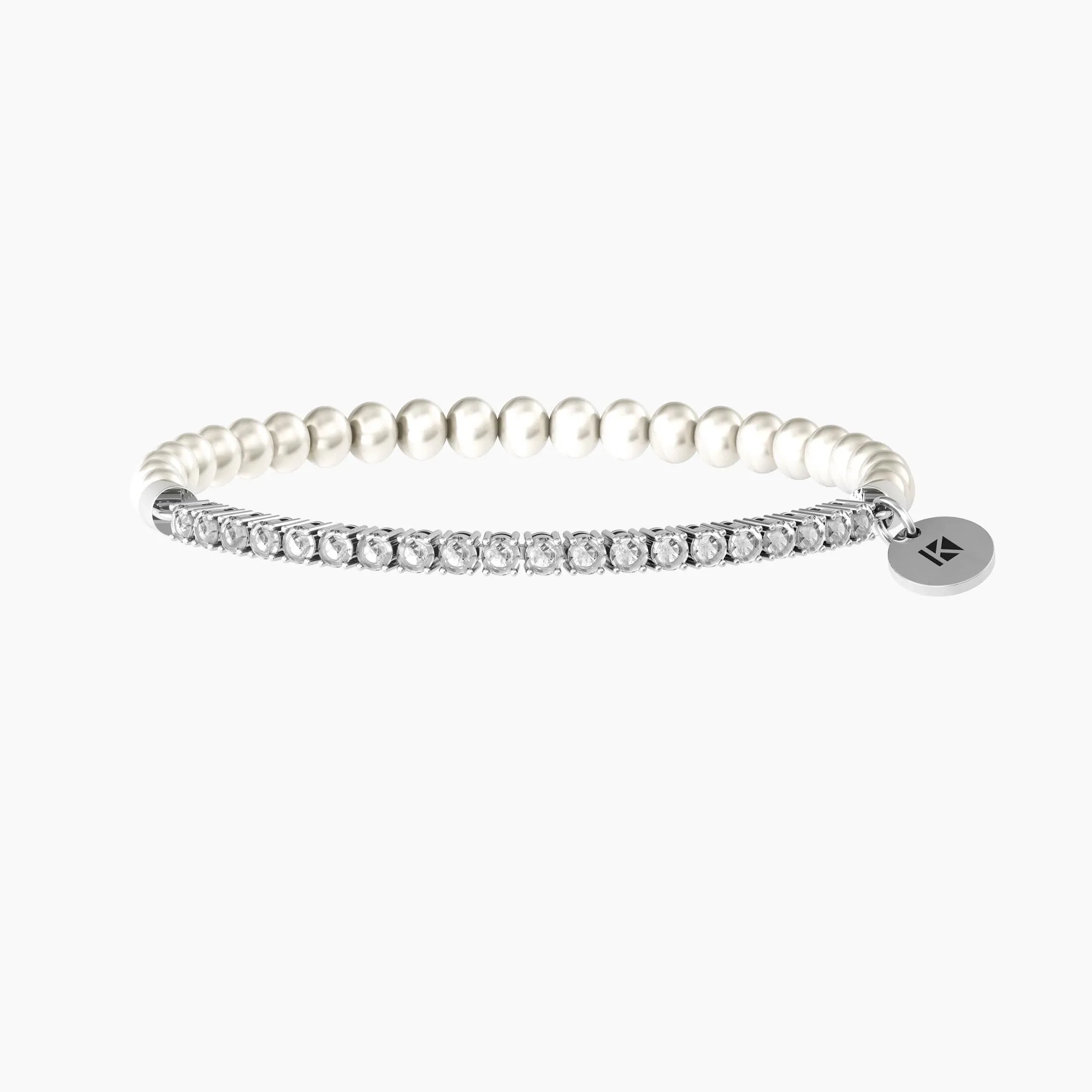 Bracciale Donna Kidult Elastico Tennis e Perle