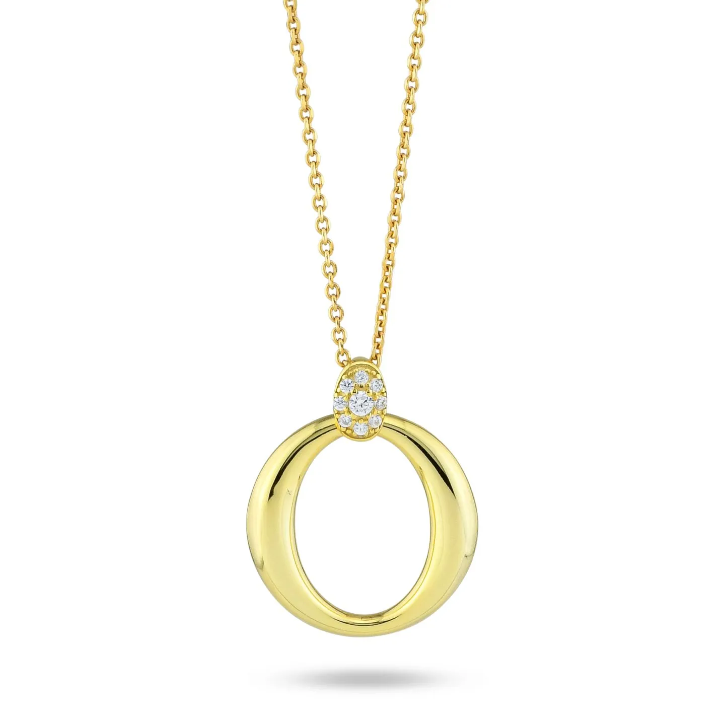 Collana Donna Boccadamo Placcato Oro Giallo con Pendente Circolare e Contromaglia Pavettata