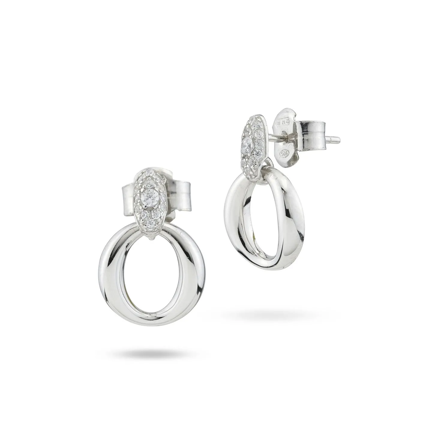 Orecchini Donna Boccadamo con Modulo Circolare Pendente e Contromaglia Pavettata con Zircone