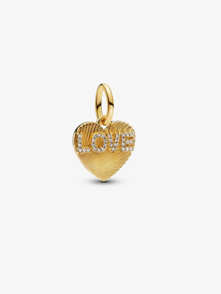 Charm Pandora Pendente Cuore "Love" da Incidere