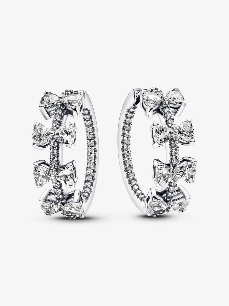 Orecchini Pandora Cerchi con Fiocchi Luminosi