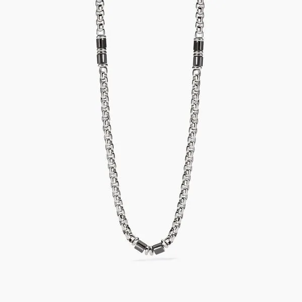 Collana 2Jewels uomo Next Catena veneta e ceramica nera