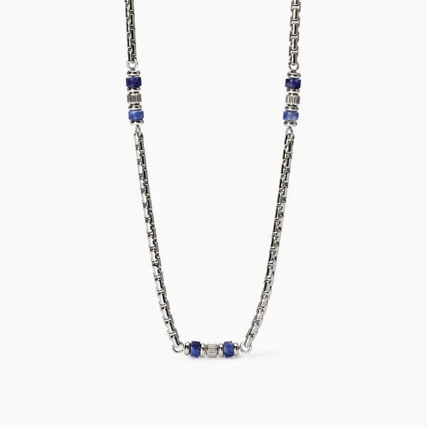 Collana 2Jewels uomo Station Catena veneta e sodalite blu