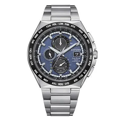 Orologio Uomo Citizen Eco-Drive AT8 Super Titanio con Quadrante Blu 43 mm