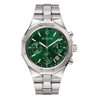Orologio Uomo Bulova Octagon Chronograph al Quarzo con Quadrante Verde 44 mm