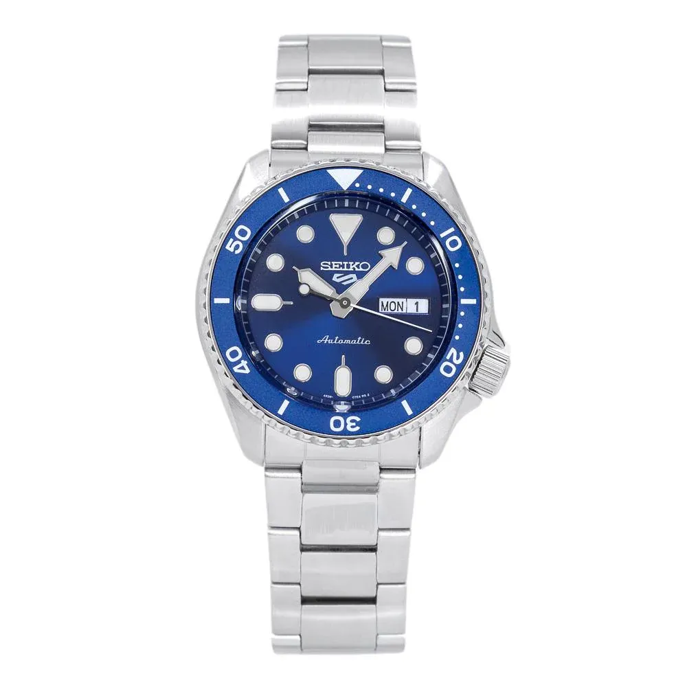 Orologio Uomo Seiko 5 Sports 3 Sfere Automatico con Quadrante Blu 41 mm