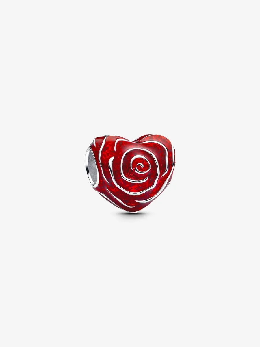 Charm Pandora Cuore di Rosa Rossa