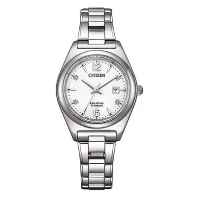 Orologio Donna Citizen Eco-Drive Super Titanio con Quadrante Bianco  29 mm