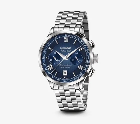 Orologio Uomo Eberhard Extra-Fort Cronografo Automatico con Quadrante Blu 40 mm