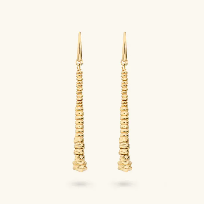 Orecchini Donna Etrusca Pendenti con Rondelle Martellate e Sfere Lucide