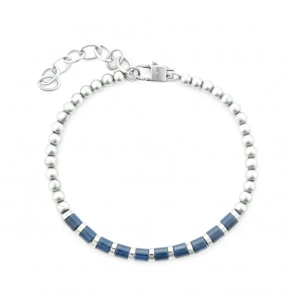 Bracciale Uomo Paciotti con Tubi e Sfere pvd Blu