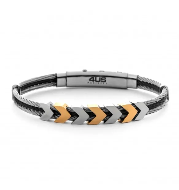 Bracciale Uomo Paciotti A Fascia con Freccia in Acciaio pvd Oro