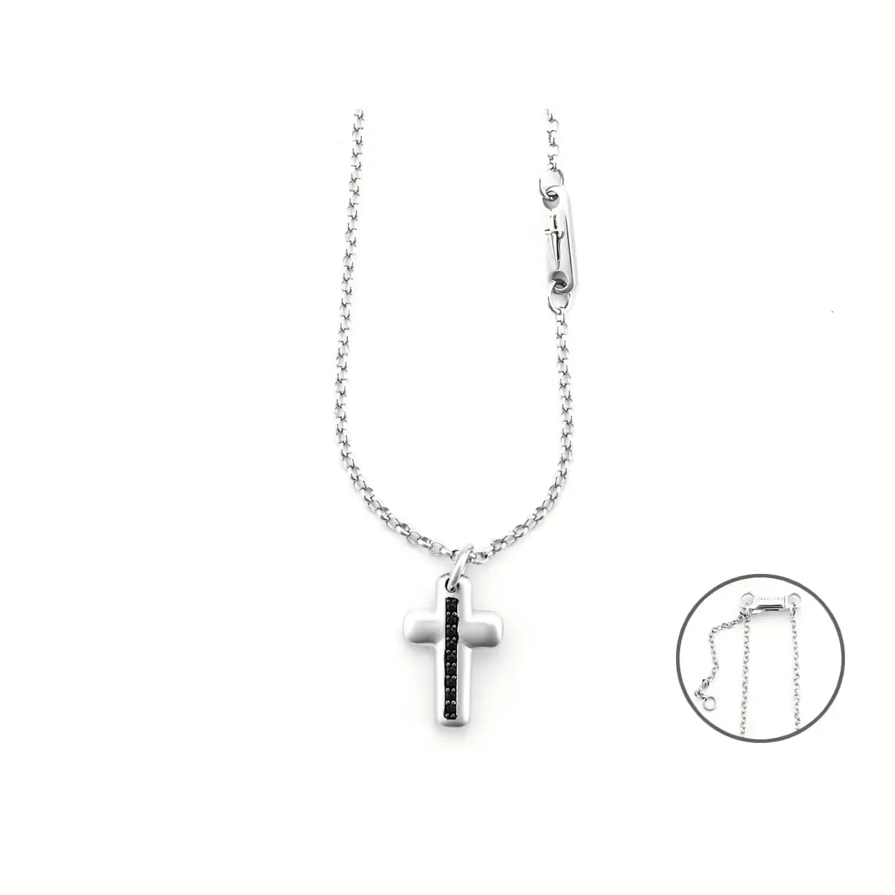 Collana Uomo Paciotti Blaze con Croce e Spinelli Neri Centrali