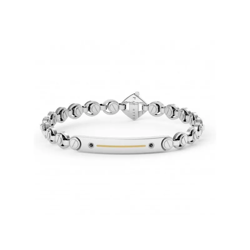 Bracciale Uomo Paciotti con Zircone Nero e dettaglio in Oro 18K