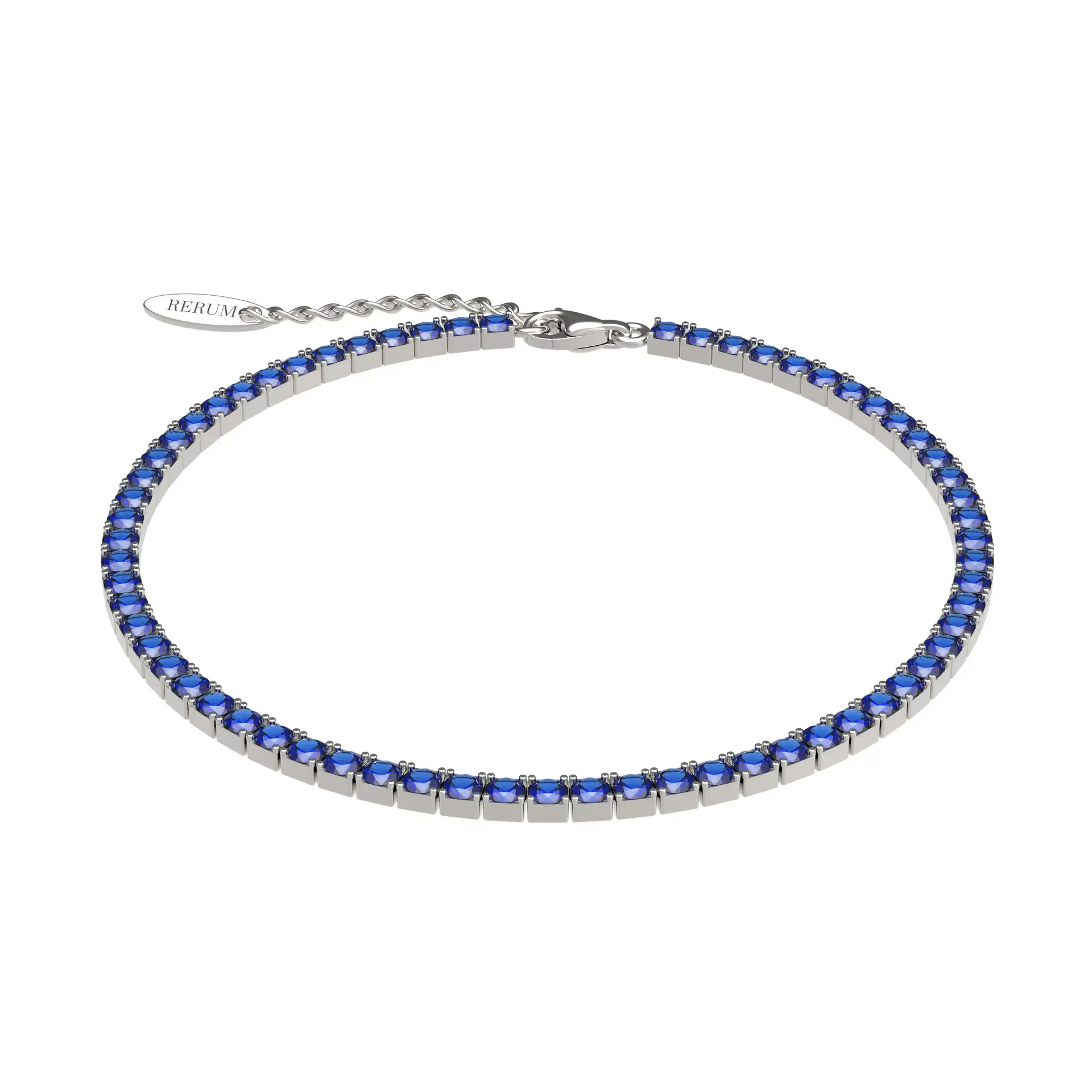 Bracciale Donna Rerum Tennis Blu 2,5 mm in Argento Rodiato e CZ Zaffiro