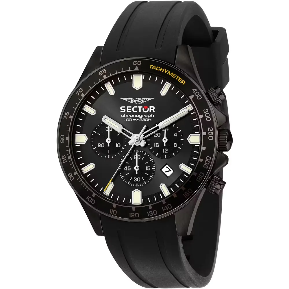 Orologio Uomo Sector 230 Cronografo al Quarzo con Quadrante Nero 43 mm