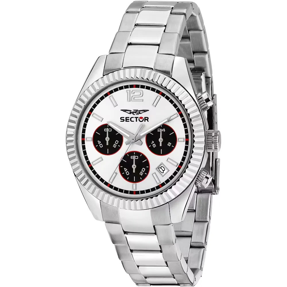 Orologio Uomo Sector 240 Cronografo al Quarzo con Quadrante Bianco 39 mm