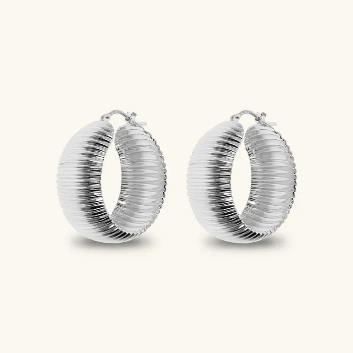 Orecchini Donna Etrusca a Cerchio Texture Rigata