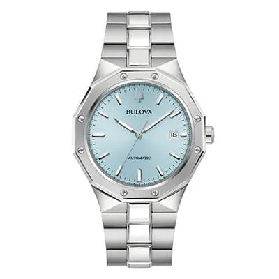 Orologio Uomo Bulova Octagon Automatic con Quadrante Azzurro 40 mm