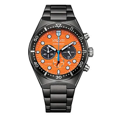 Orologio Uomo Vagary Aqua39 Crono al Quarzo con Quadrante Arancione 40 mm
