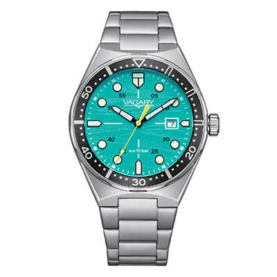 Orologio Uomo Vagary Aqua39 Solotempo al Quarzo con Quadrante Turchese 39 mm