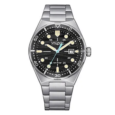 Orologio Uomo Vagary Aqua39 Solotempo al Quarzo con Quadrante Nero 39 mm