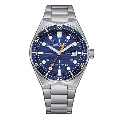 Orologio Uomo Vagary Aqua39 Solotempo al Quarzo con Quadrante Blu 39 mm