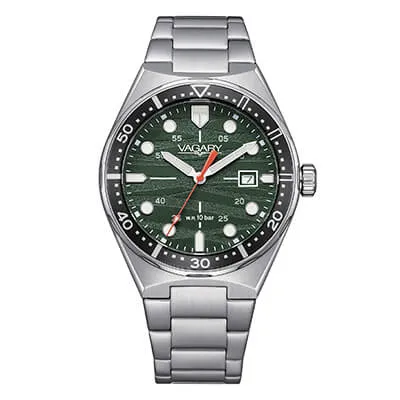 Orologio Uomo Vagary Aqua39 Solotempo al Quarzo con Quadrante Verde 39 mm