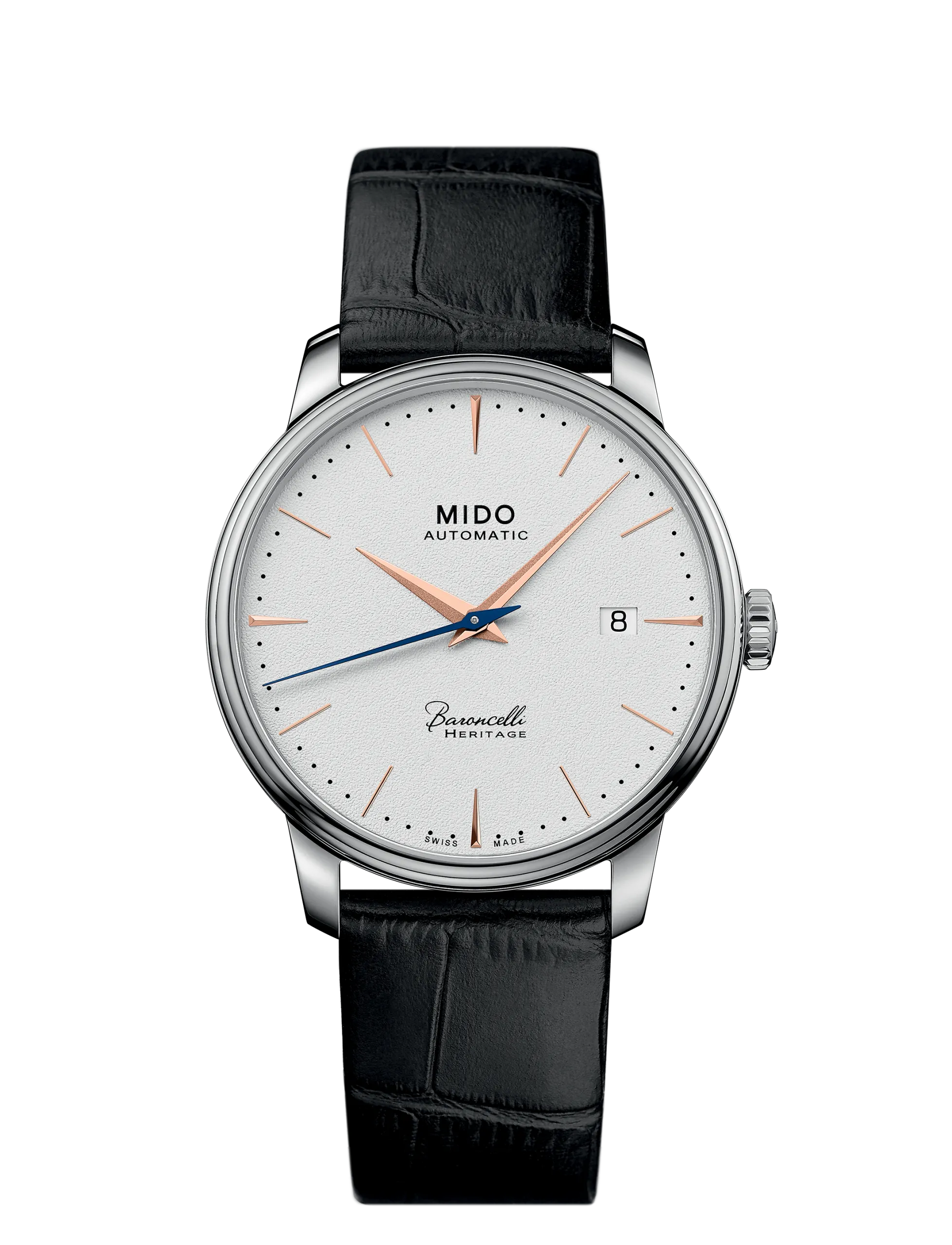 Orologio Uomo Mido Baroncelli Heritage Automatico con Quadrante Bianco 39 mm