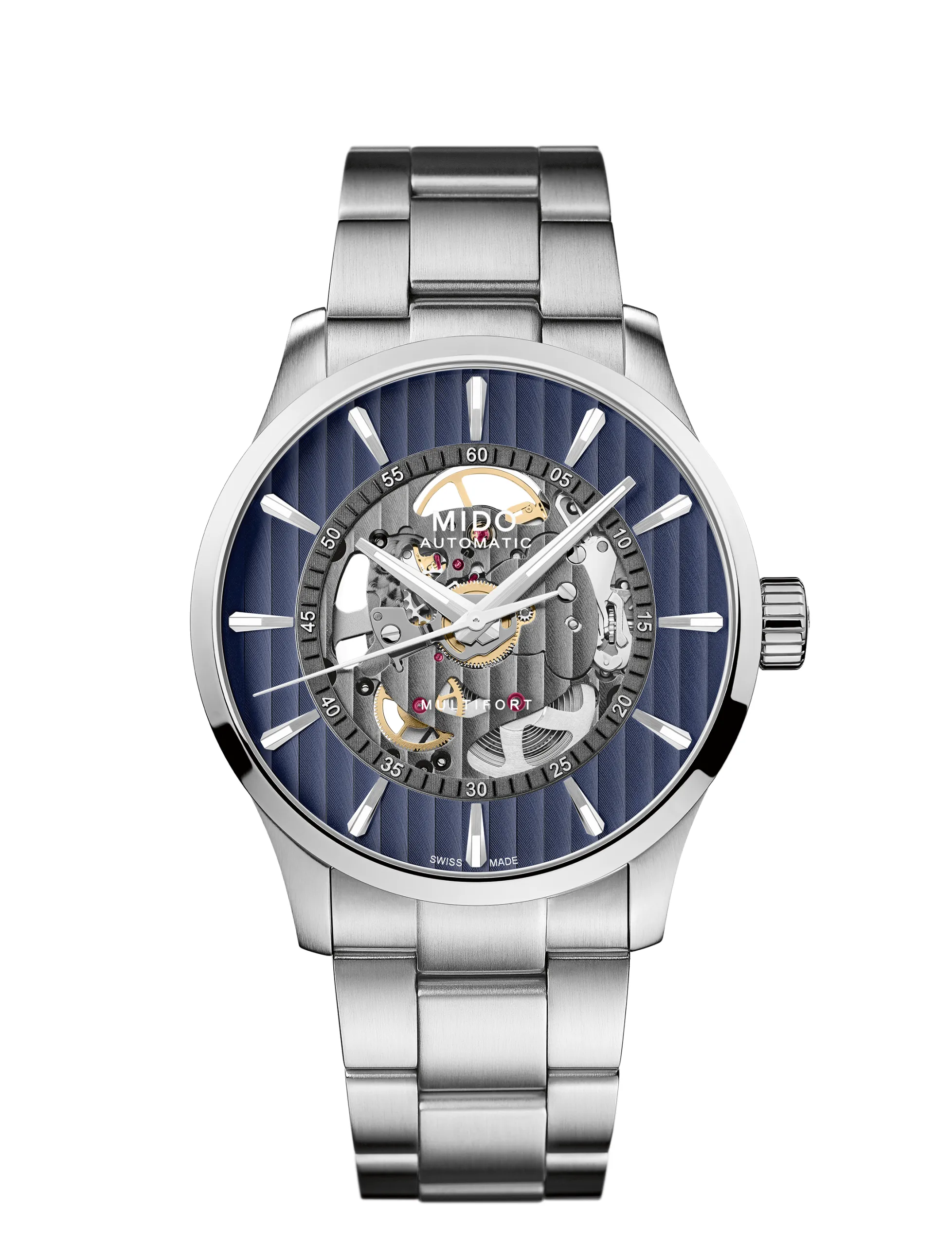 Orologio Uomo Mido Multifort Skeleton Vertigo Automatico con Quadrante Blu 42 mm