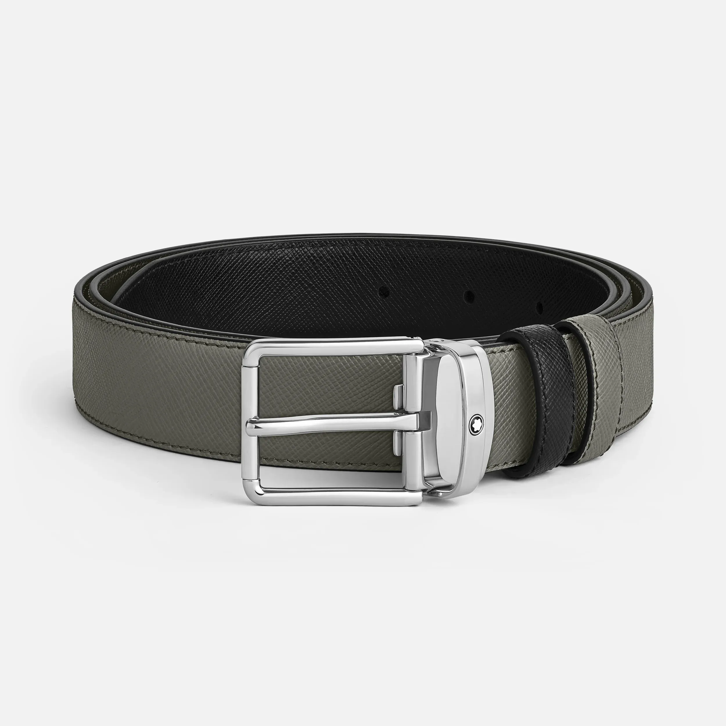 Cintura Uomo Montblanc Reversibile 30 mm Grigio Medio/Nera