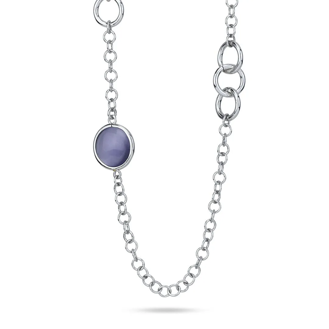 Collana Donna Boccadamo con Cristalli Viola e Moduli Circolari