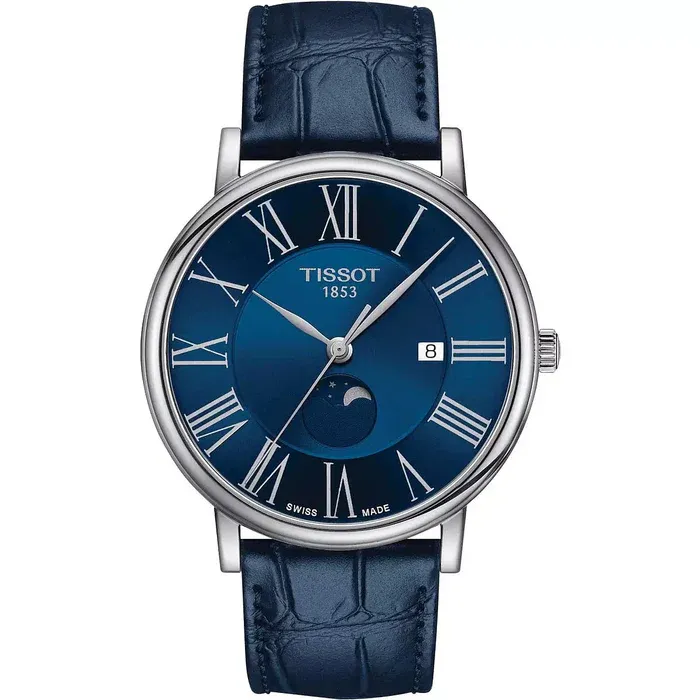 Orologio Uomo Tissot Carson Premium Gent Moonphase al Quarzo con Quadrante Blu 40 mm