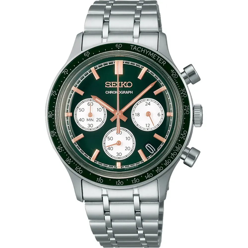 Orologio Uomo Seiko Classic Chronograph al Quarzo con Quadrante Verde 38 mm