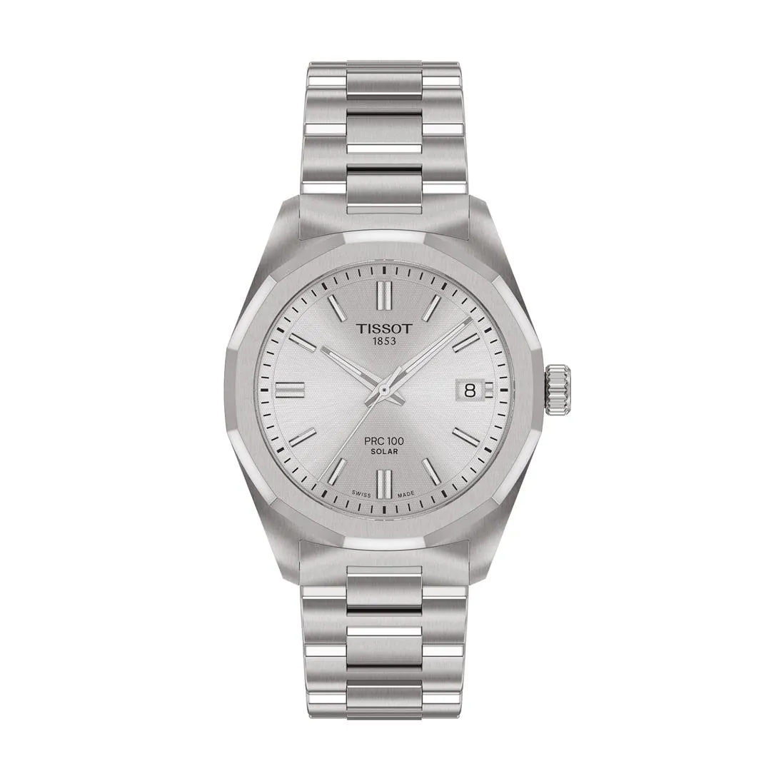 Orologio Donna Tissot PRC 100 Solar al Quarzo con Quadrante Silver 34 mm