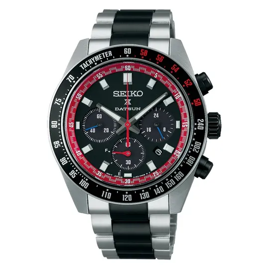 Orologio Uomo Seiko Prospex Speedtimer Solar al Quarzo con Quadrante Nero 42 mm