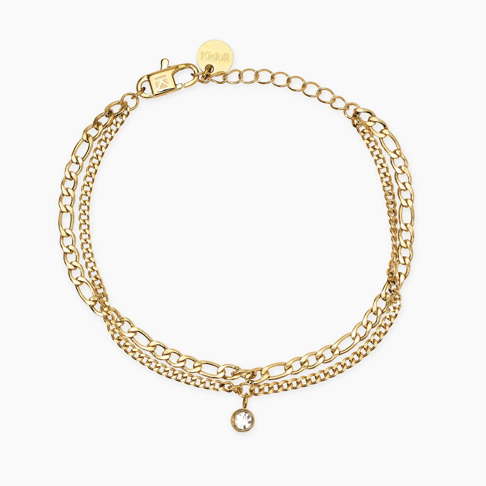 Bracciale Donna Kidult Dorato con Catene e Ciondolo