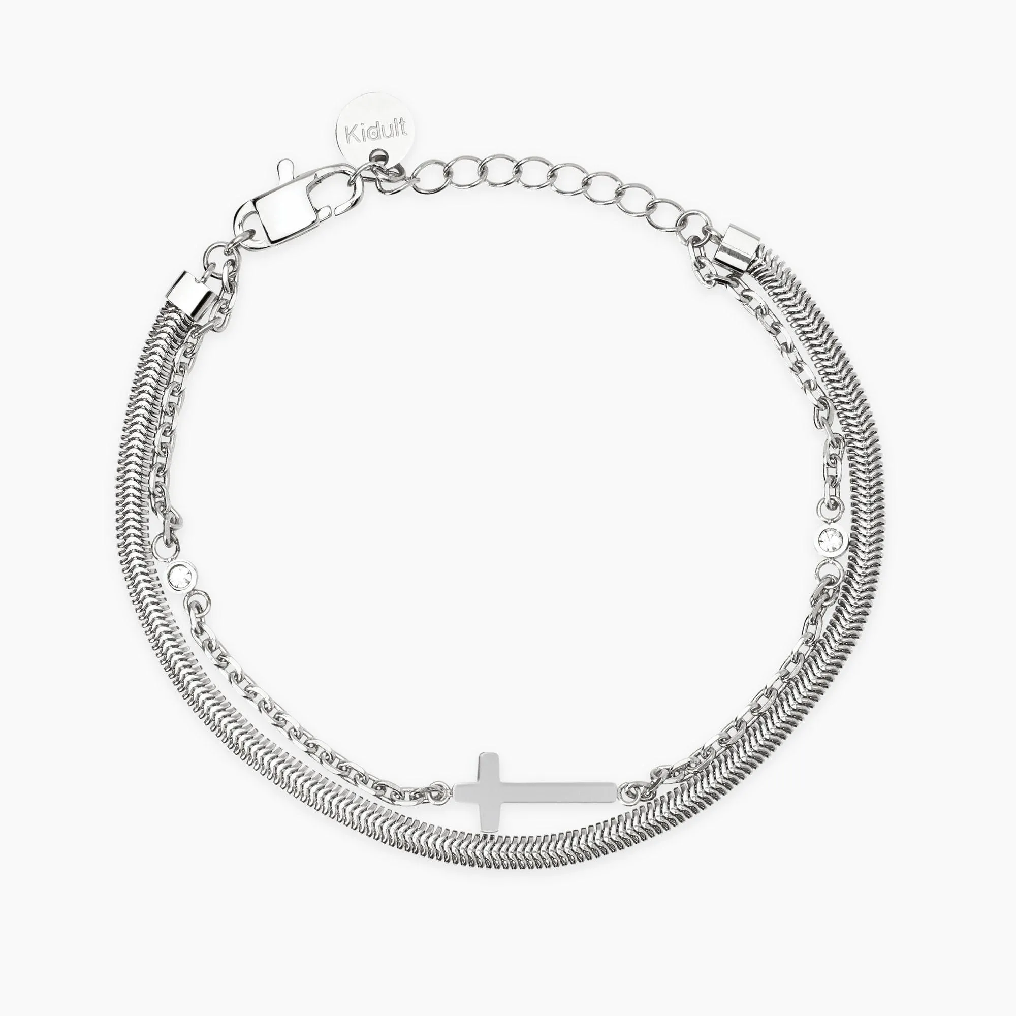 Bracciale Donna Kidult con Catene e Croce