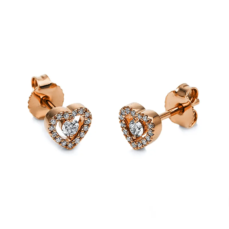 Pure! Diamonds Jewelry - Orecchinoa perno 18 kt cuore