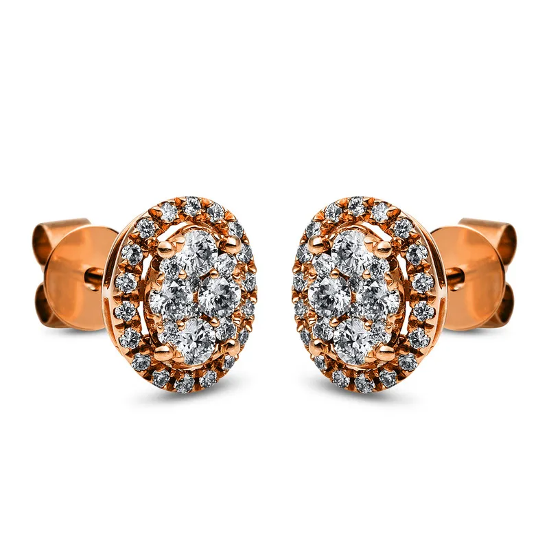 Pure! Diamonds Jewelry - Orecchini a perno 18 kt ovale