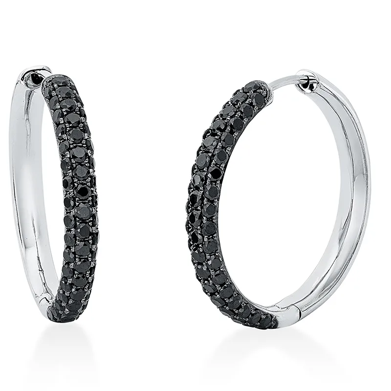 Pure! Diamonds Jewelry - Creolen 18 kt, parzialmete rodiato nero
