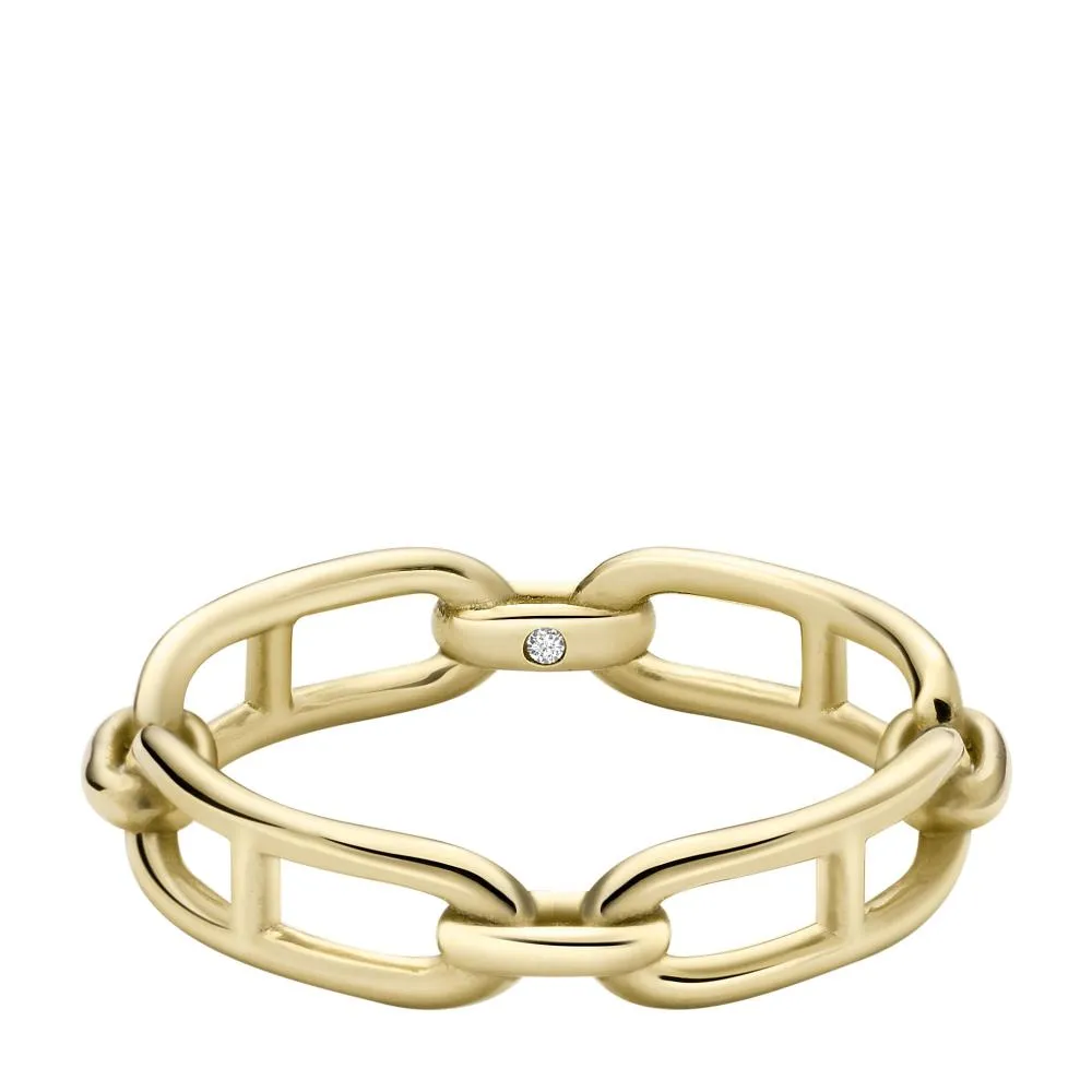 Anello Donna FOSSIL JF04354710508 Acciaio Gold Dorato Misura 17